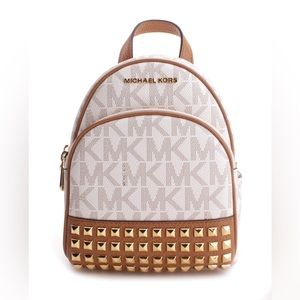 Michael KORS Monogram Canvas Abbey Extra Small Backpack Adjustable Straps